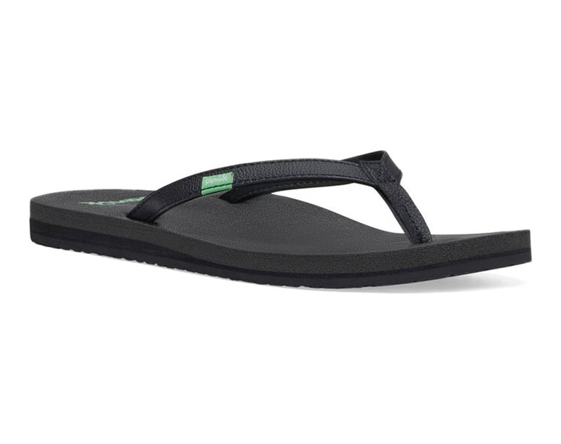 Sanuk Yoga Joy | Flip Flops for Women | Yoga Sandals For Women | Women's Beach Sandals | Memory Foam Footbed, Black, 5 - Image 2